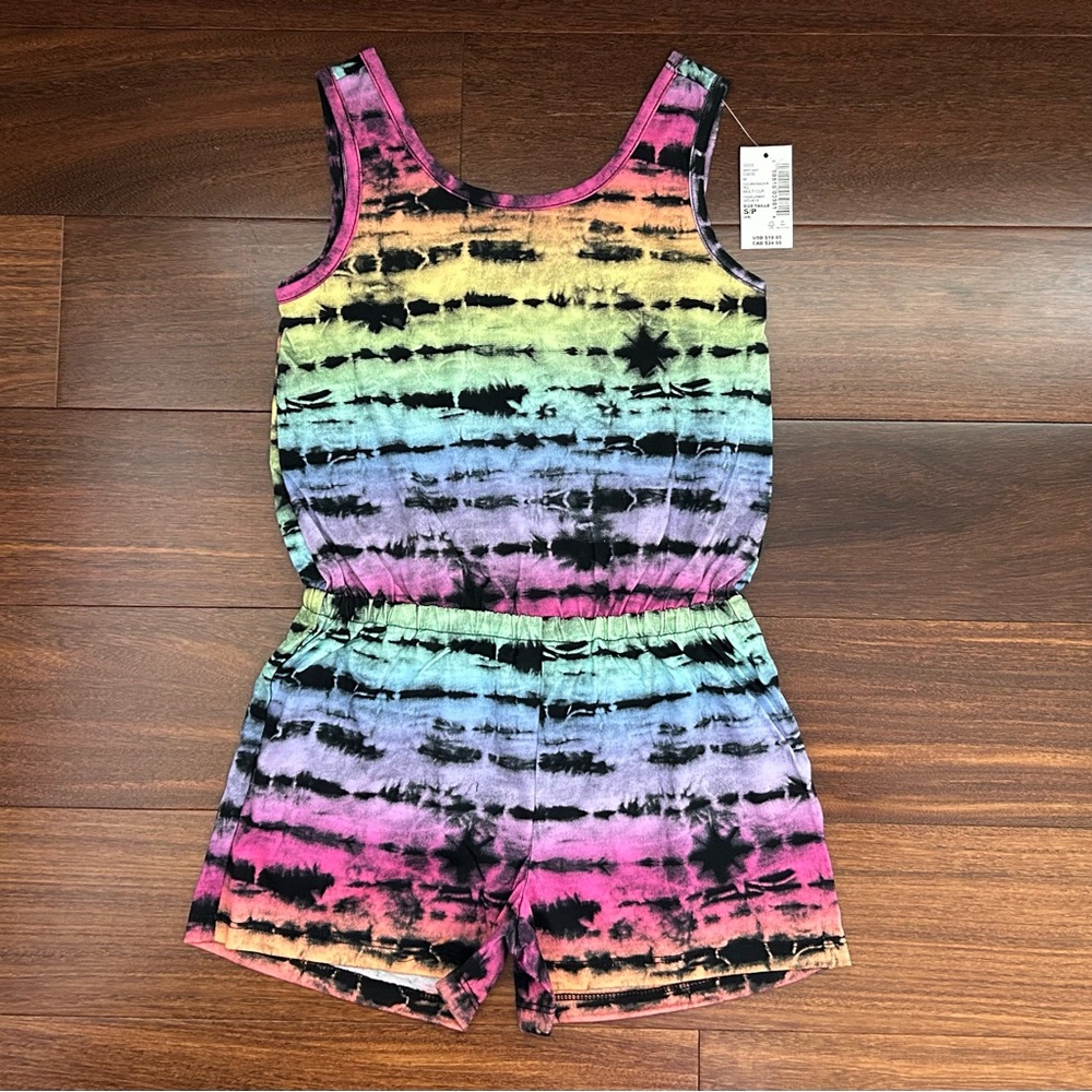 BNWT Kids Rainbow Tie-Dye Tank Romper